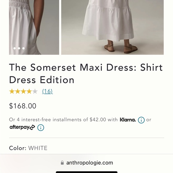 Anthropologie Somerset Maxi Dress: Shirt Dress Edition NWT - Picture 3 of 3